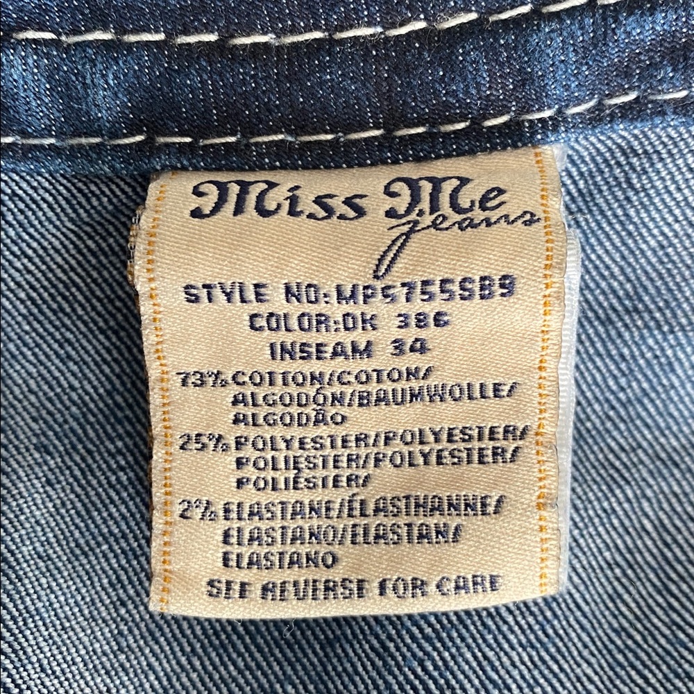 Miss Me Mid Rise Slim Boot Cut Embellished Jeans size 31 - Picture 5 of 12
